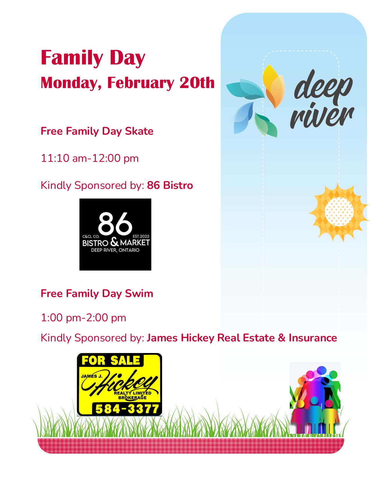 Family Day Skate & Swim (Monday, February 20th, 2023 The Town of Deep